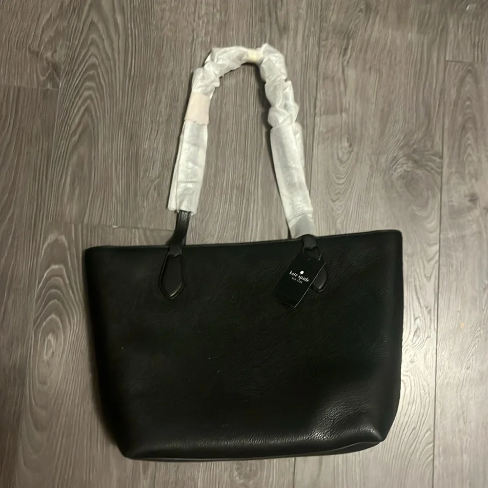 NWT Kate Spade black pebble leather tote Leila - Picture 4 of 8